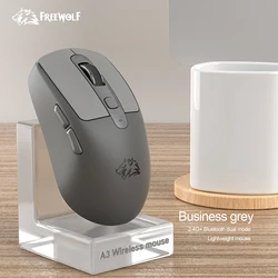 FREEWOLF A3 Wireless Silent Mouse ABS Pink Skin Not Fade Bluetooth Dual Mode Power Linght,5-Speed DPI,PAW3212 Chip Silent Design
