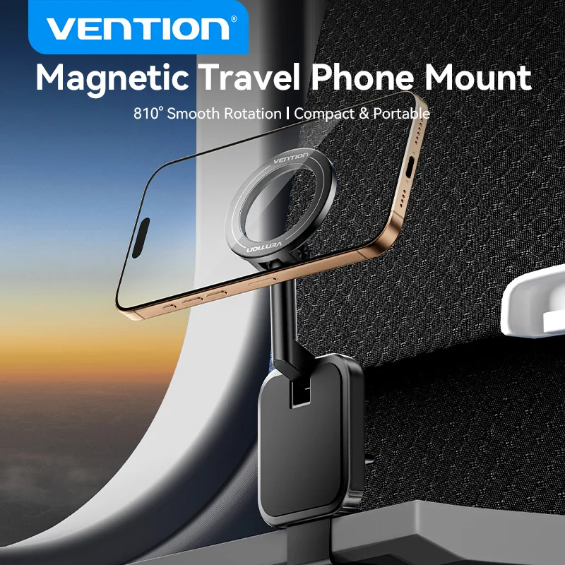 Vention Magnetischer Handyhalter für Schreibtisch, Freihändig, Abnehmbar, Flugzeug- und Auto-Reise-Essentials, Flexibler Handyhalter für iPhone 17 16