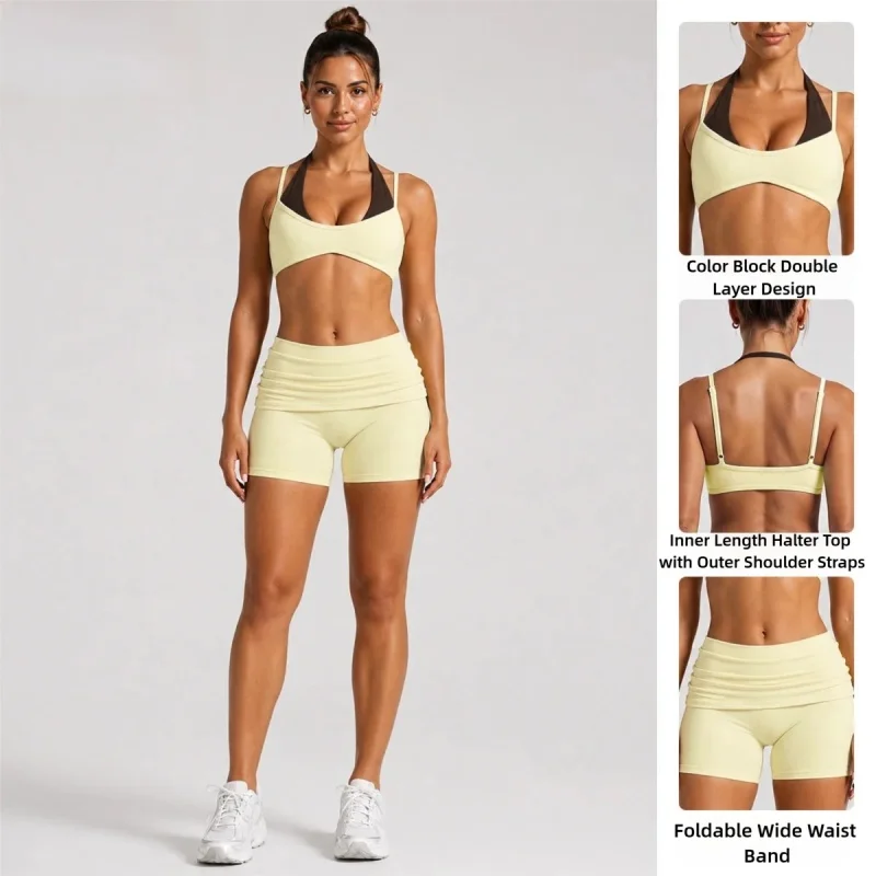 2pcs-women-adjustable-halter-neck-backless-yoga-set-sports-bra-quick-dry-running-shorts-workout-outfit-gym-clothes-set-﻿