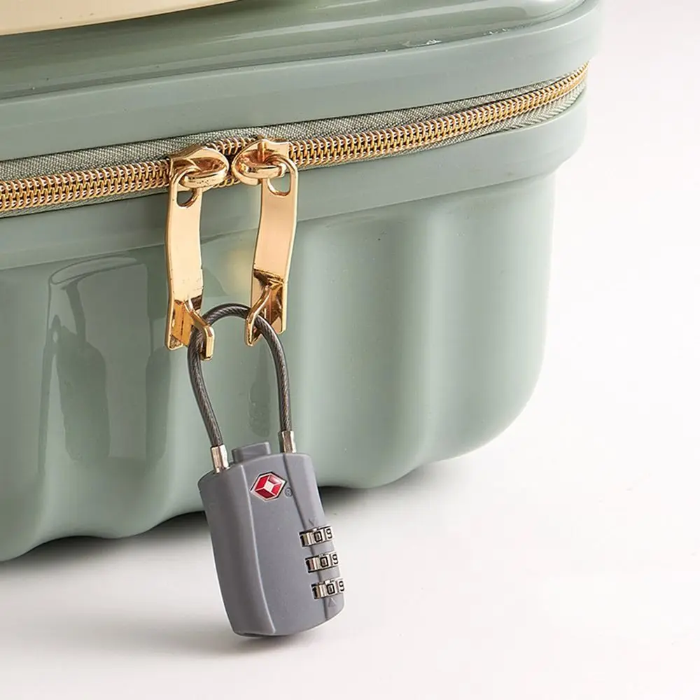 New TSA 3 Digit Combination Lock Anti-theft Security Tool Customs Password Lock Colorful Wire Rope Padlock Travel