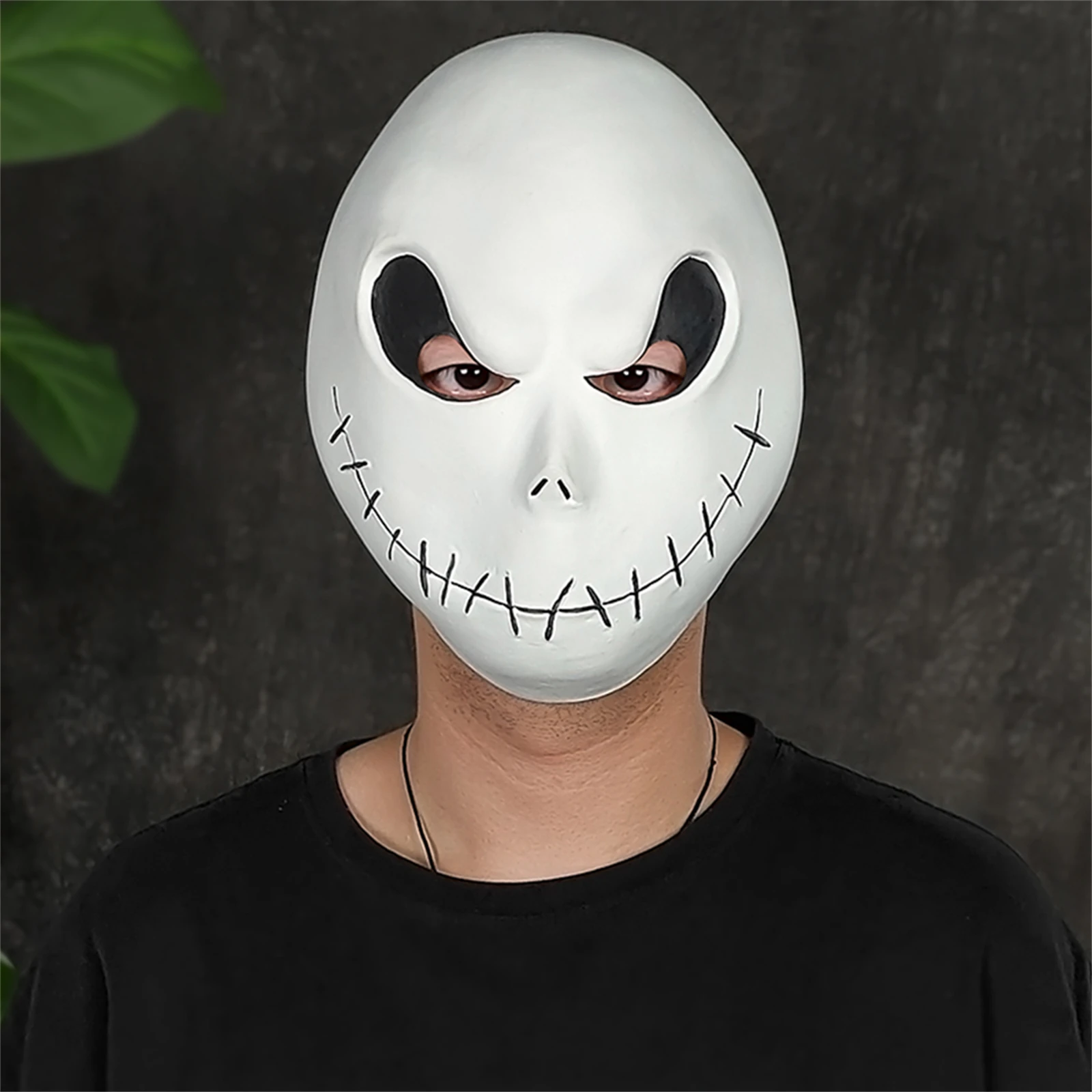 

1PC White Devil Mask Headset Latex Horror Prank Scary Party Decoration Costume Accessory for Halloween