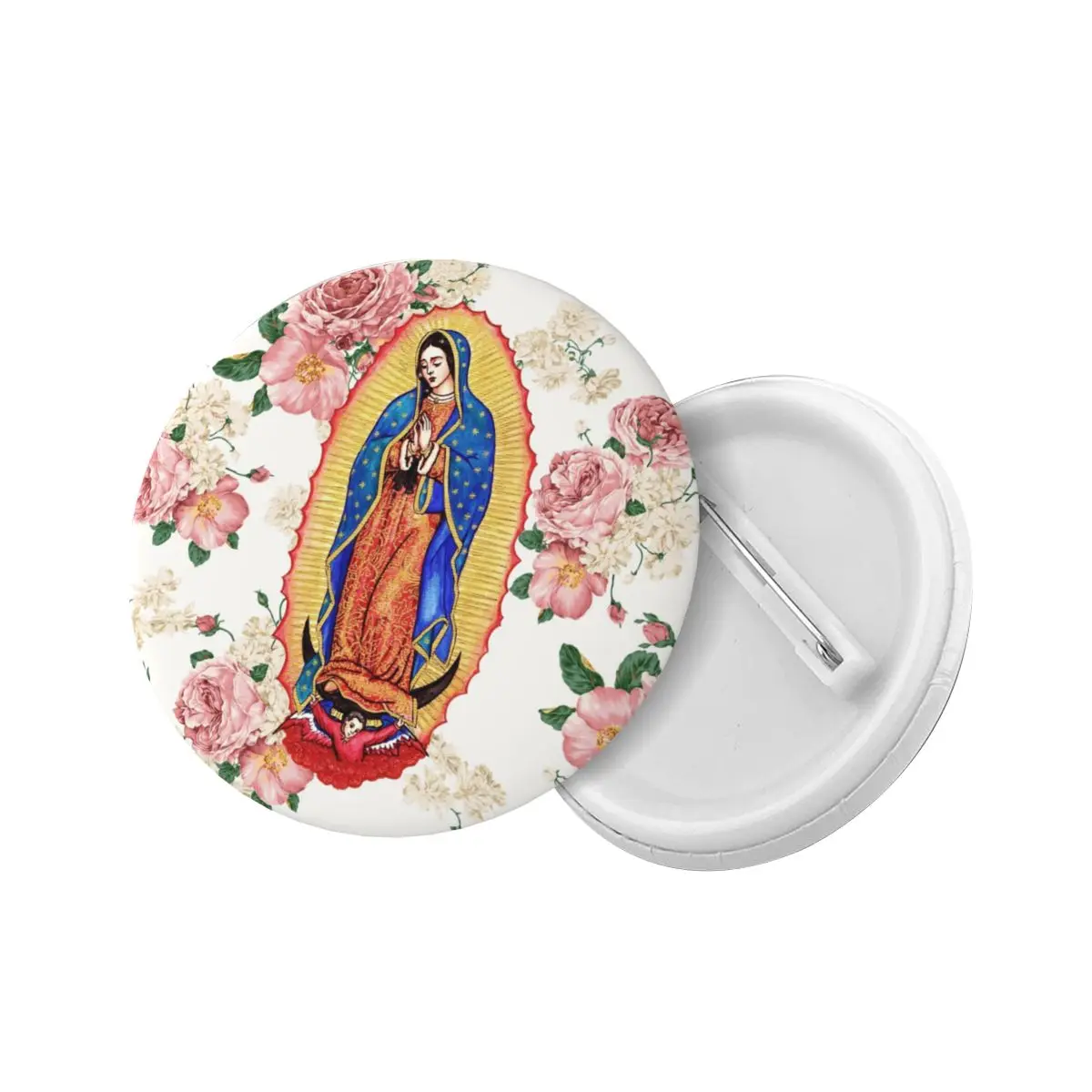 Virgin Of Guadalupe Pin Badge Mexico Catholic Virgin Mary Clothes Pinback Buttons Brooches Lovers Gift