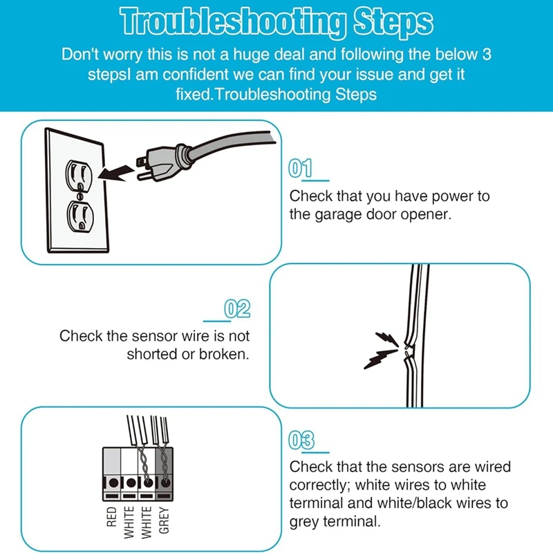 Capteur de sécurité avec support de remplacement rapide, compatible avec les yeux de faisceau de capteur, capteurs de porte de garage, adapté pour Rivière A5034