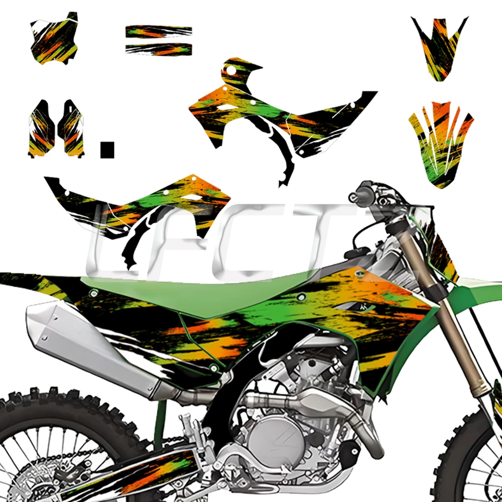 Motorcycle Stickers Fit for Kawasaki KX450 KX450F 2024 2025 KX250 KX250F 2025 2026 KXF250 KXF450 Full Decor Graphics Decals Kit