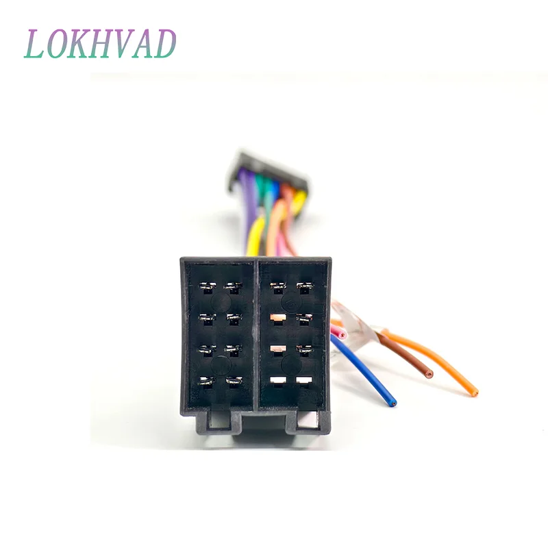 Universal 16Pin ISO Car Radio Wire Cable Wiring Harness Stereo Adapter Male Plug To Female Connector Power Cord Replacement