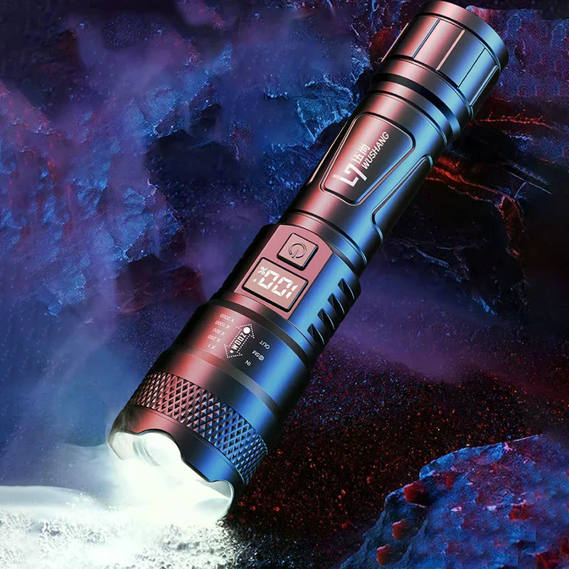 

Светодиодный фонарик 18650, водонепроницаемый, для кемпинга, пешего туризма, аварийная лампа для выживания, USB перезаряжаемый, высокая мощность, телескопический зум-фонарик