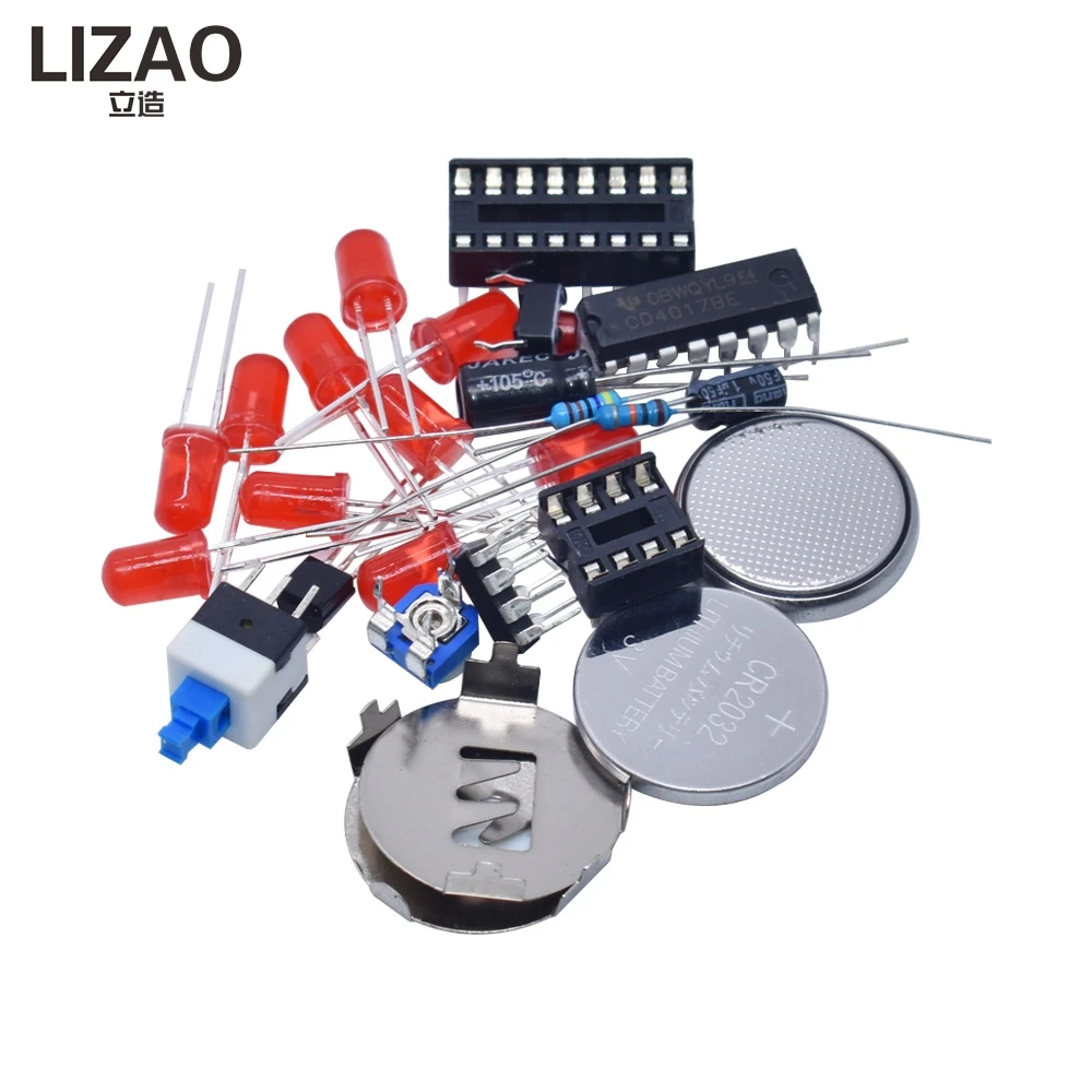 LIZAO LED Water Lamp Fortune Wheel Raffle Game Kit Electronic DIY Welding Learning Assemble Toy