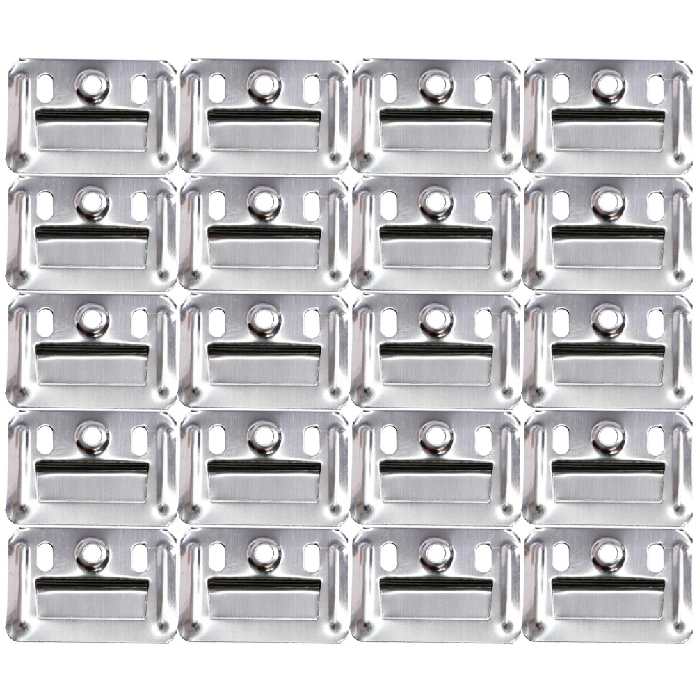 

100 Pcs Clothes Buckle Clamp for Integrated Panel Furniture Hanging Stainless Steel Silver Hardware