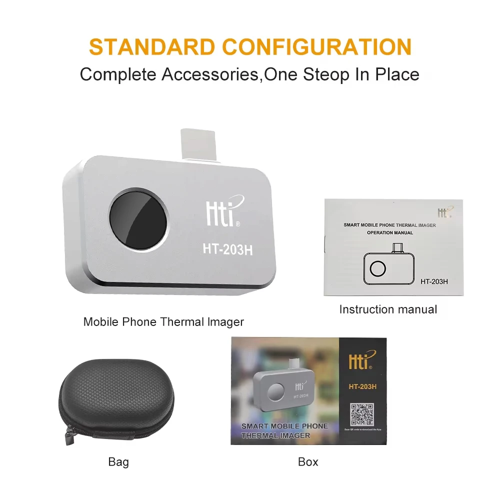 Caméra thermique HT-203H 512x384, résolution Super IR, imageur thermique Android Type-C, caméra ther