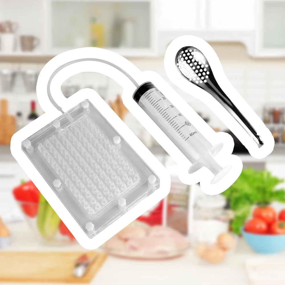 Herramienta de esferificación de Caviar, Kit de gastronomía Molecular transparente con cuchara, cuentagotas de esferificación, suministros creativos de cocina para el hogar