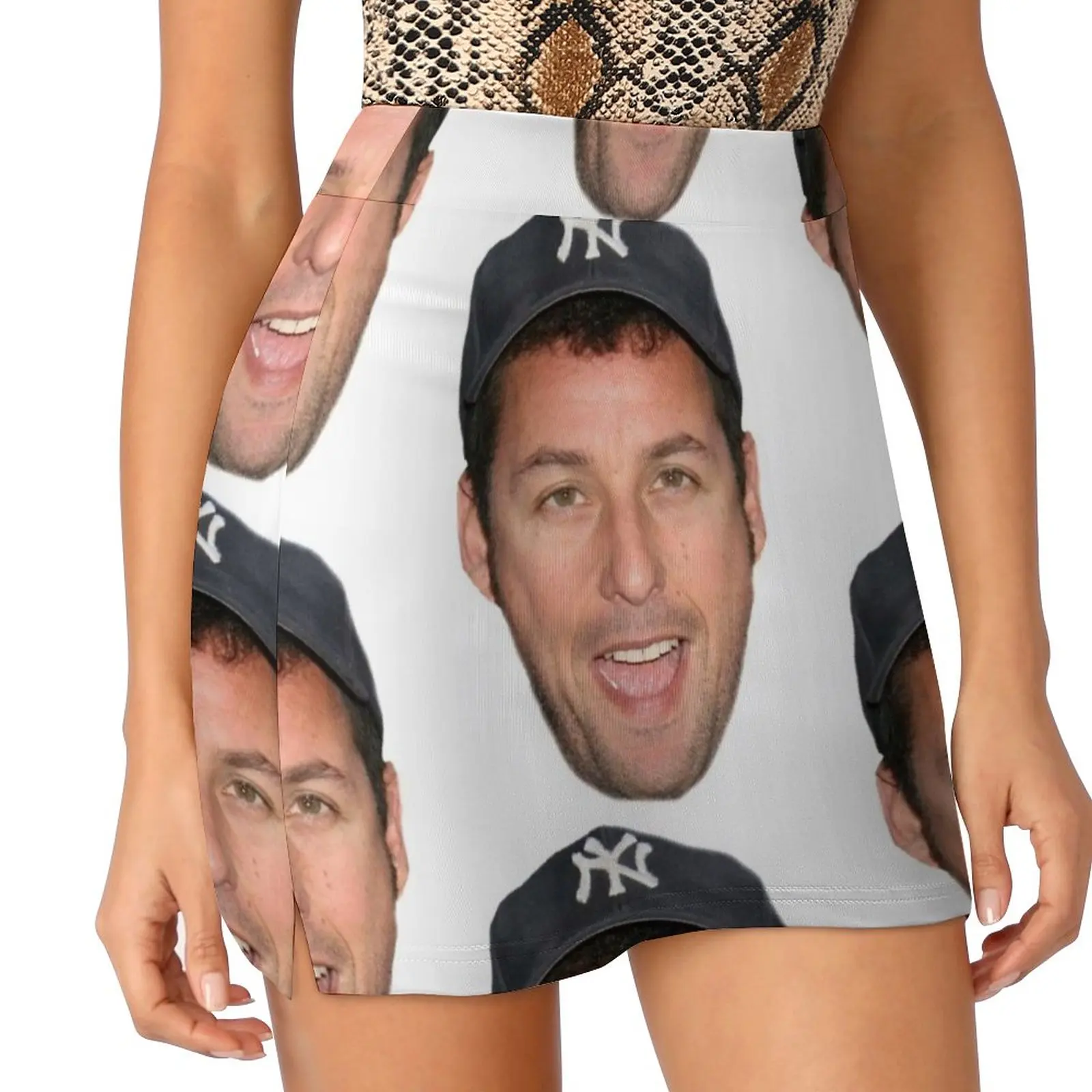 Adam Sandler'S Face Korean Fashion Skirt Summer Skirts For Women Light Proof Trouser Skirt Adam Sandler Meme Face Stupid Nice