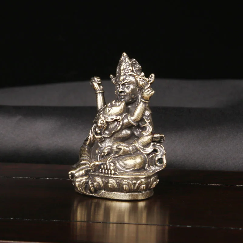 Brass Tibetan Red Goddess Of Wealth Tabletop Decoration Xizang Tantrism Worship Statue Antique Bronze