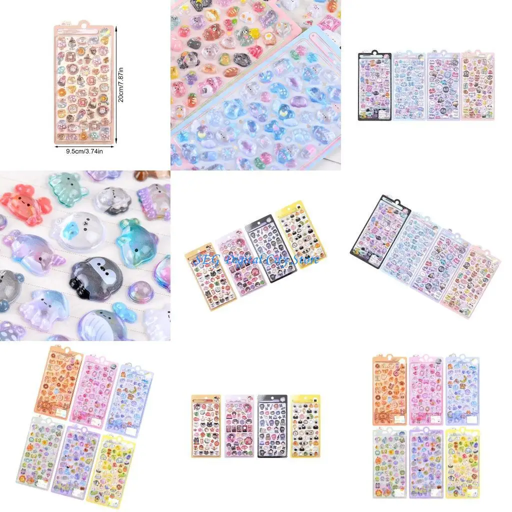 

U75B Animal Decorative PVC Sticker for Kids Craft Scrapbooking Planner Journals Notebook Kid Sticker for Classroom Rewarding