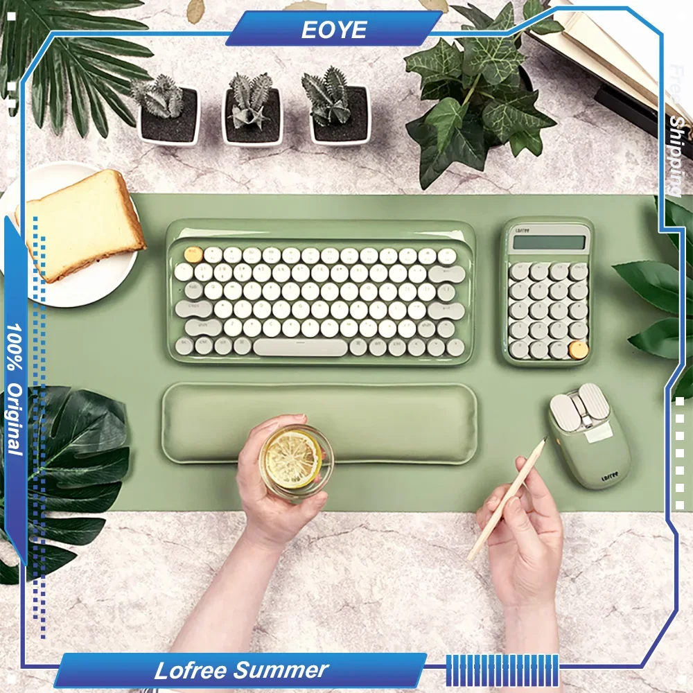 Lofree Summer Wireless Mechanical Keyboard 75% Layout 79 Keys Bluetooth Wired Gateron Axis with Mouse/Pad/calculator/Wrist Rest