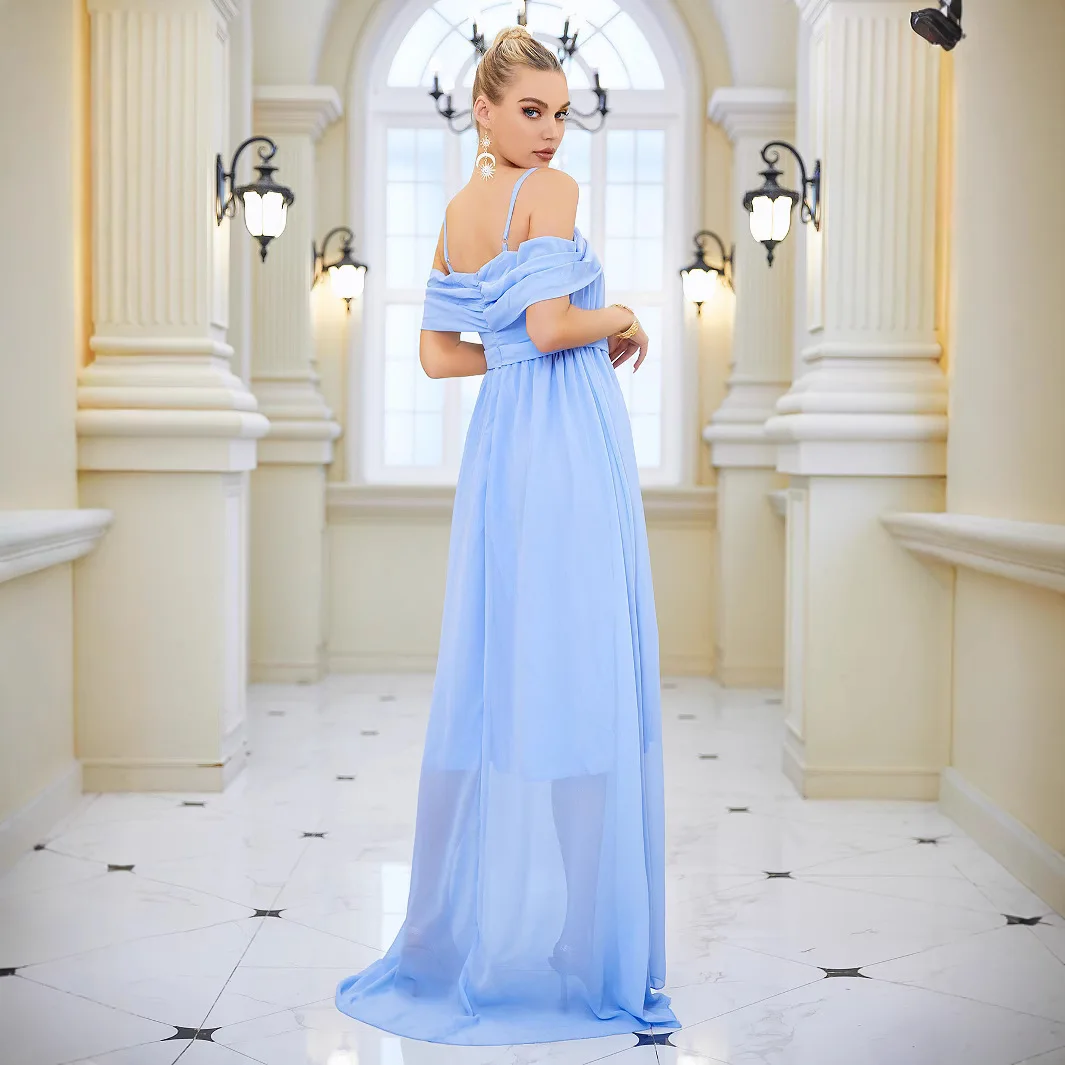 Dance Dress, Long Skirt, Elegant and Long Banquet Evening Gown Designer Satin Women's 2025 Summer Dress Robe Vestido Women Party