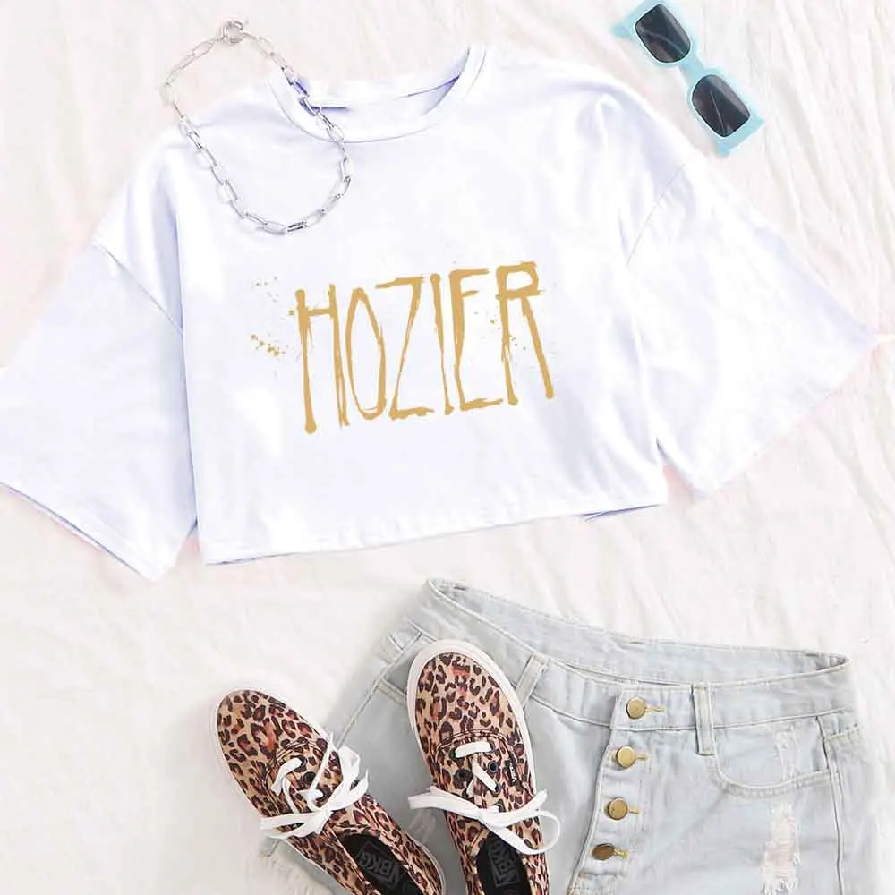 Hozier Unreal Unearth Tour 2024 Shirt Tops O-Neck Short Sleeves Casual Fans Gift Regular Girls Clothing Super-short