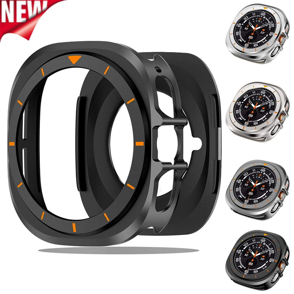 Metallgehäuse für Samsung Galaxy Watch Ultra 2025 Vollständig abdeckende Schutzhülle für Samsung Watch Ultra 7 47mm Schutzzubehör.