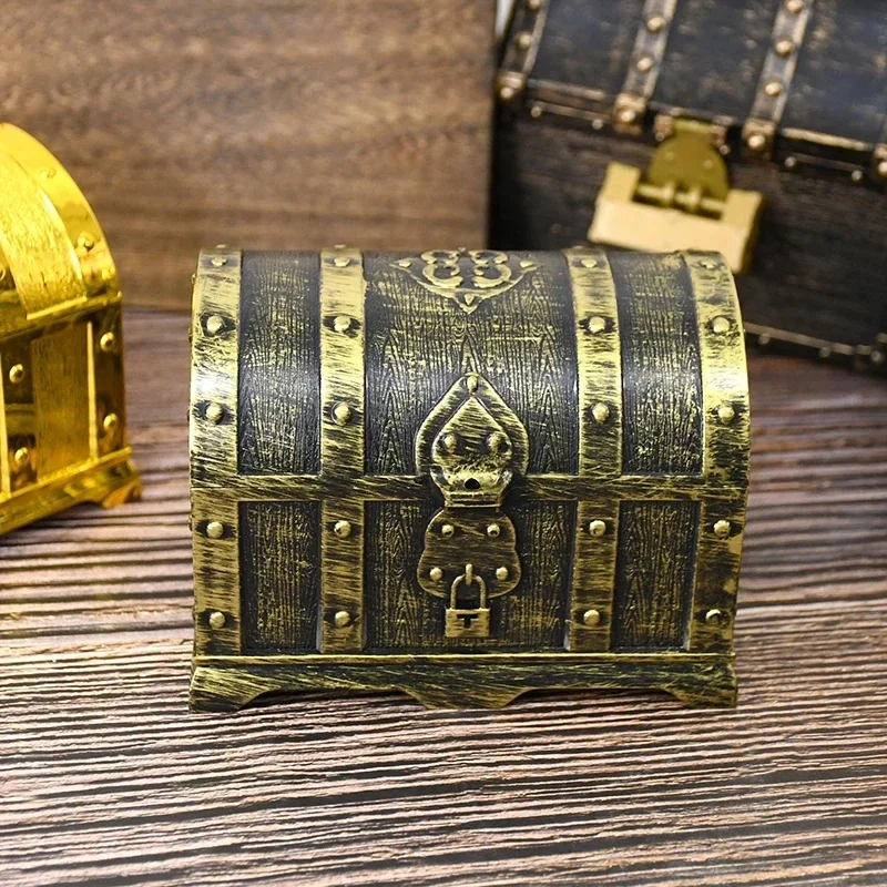 2025 Retro Kotak Harta Karun Bajak Laut Kotak Perhiasan Penyimpanan Organizer Halloween Bajak Laut Pesta Alat Peraga Dekorasi Hadiah Ulang Tahun Anak