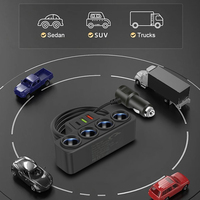 3 USB Socket QC3.0+PD 3.1A 3 USB Ports Car Cigarette Lighter Splitter 4-Socket 18W Phone Power Adapter USB Phone Charger Adapter