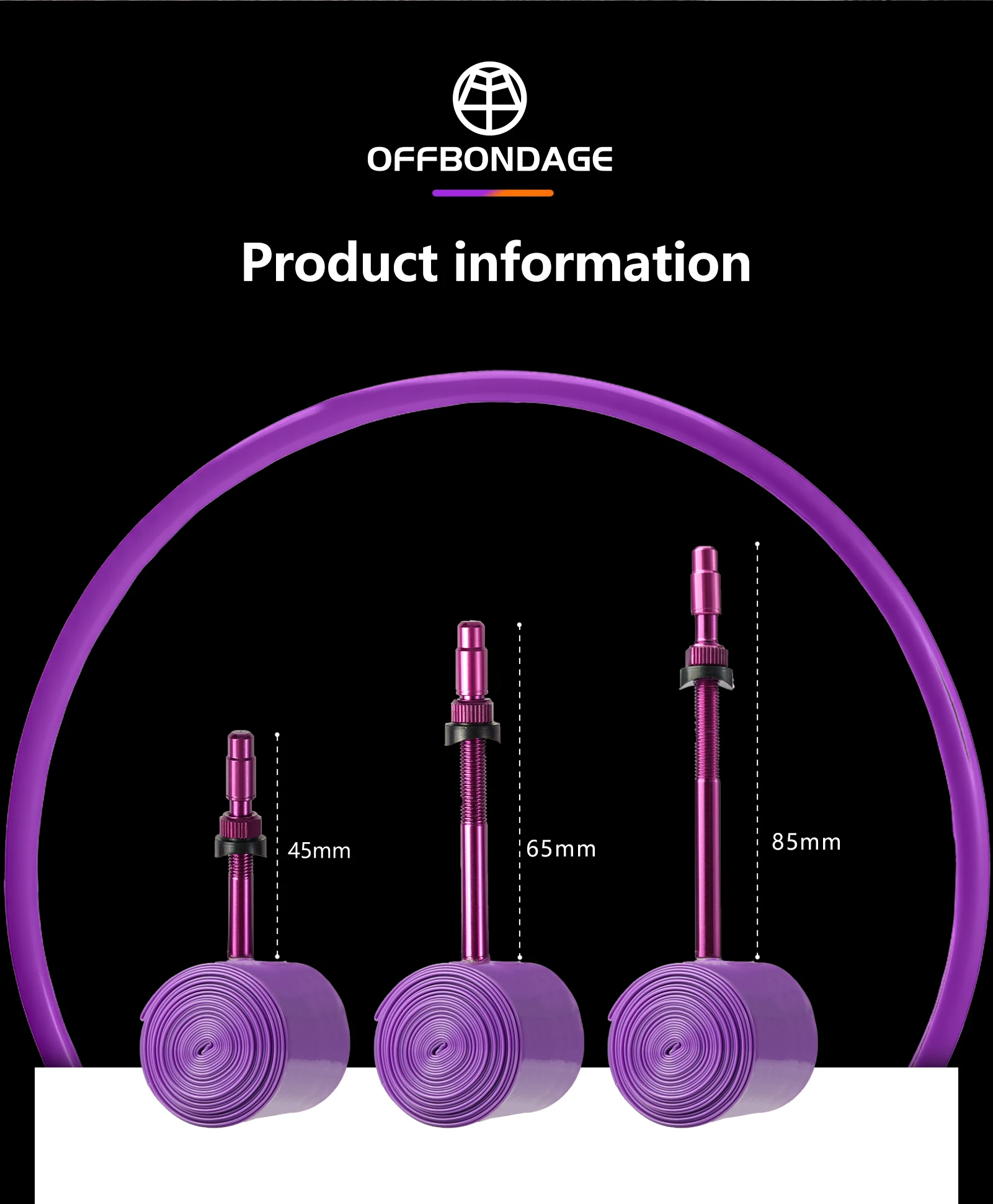 OFFBONDAGE Ultraleichte Fahrradschlauch 700 X 18-32C Rennrad TPU-Reifen 45/60/65/80/85mm Länge mit französischem Ventil, superleichter Schlauch – Detail 9