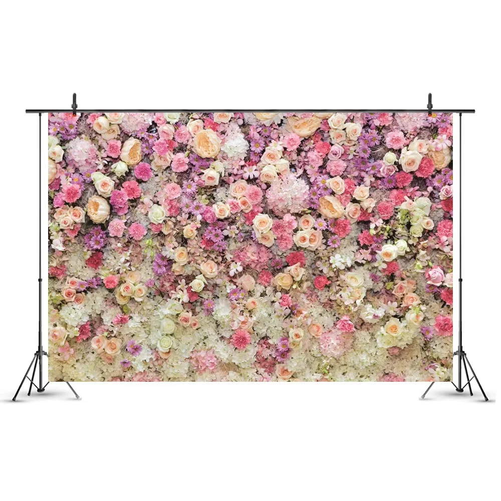 Pink Rose Wall Background Pink Flowers Backdrops Girls Birthday Party Weeding Bridal Shower Anniversary Ceremony DIY Decoration