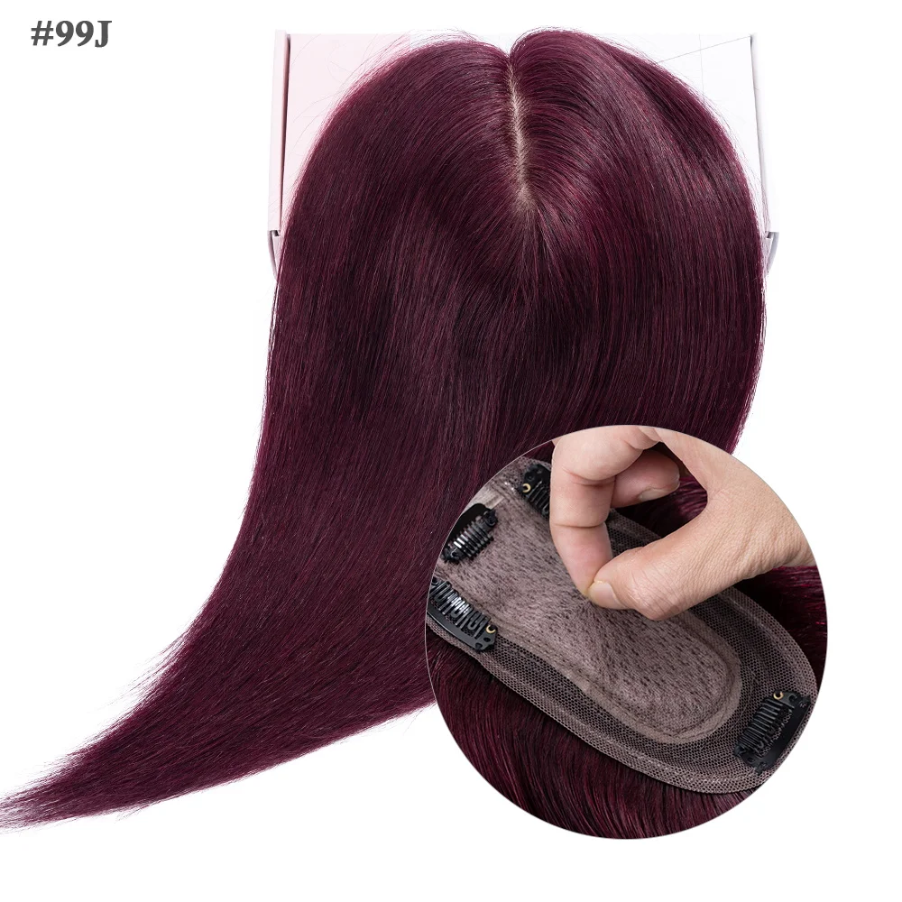 Sego 7x13cm Seiden basis Haar deckel für Frauen 100% Echthaar teile Perücken gerade Clips in Haar teilen hinzufügen Deckung volumen – Detail 24