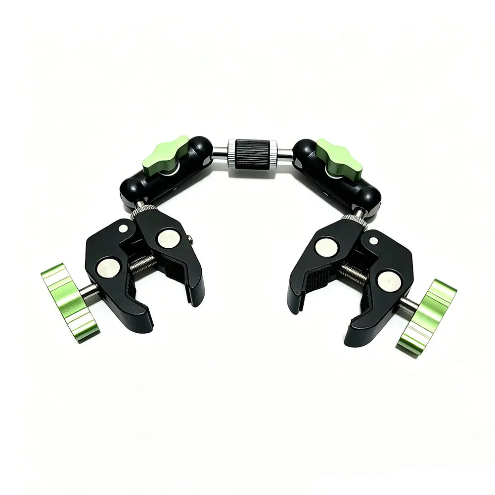 Camera Dual Clip Crab Clip GoPro Motorcycle Bicycle Handle Clip Bracket Magic Arm 360° DJI Insta360 Sport Camera Accessorie
