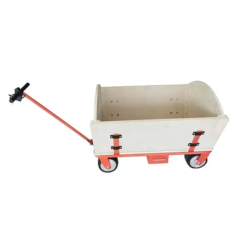 Wooden Electric Platform Trolley Portable Camping Garden Cart Foldable Utility Wagon for Outdoor Shopping Beach Heavy Duty