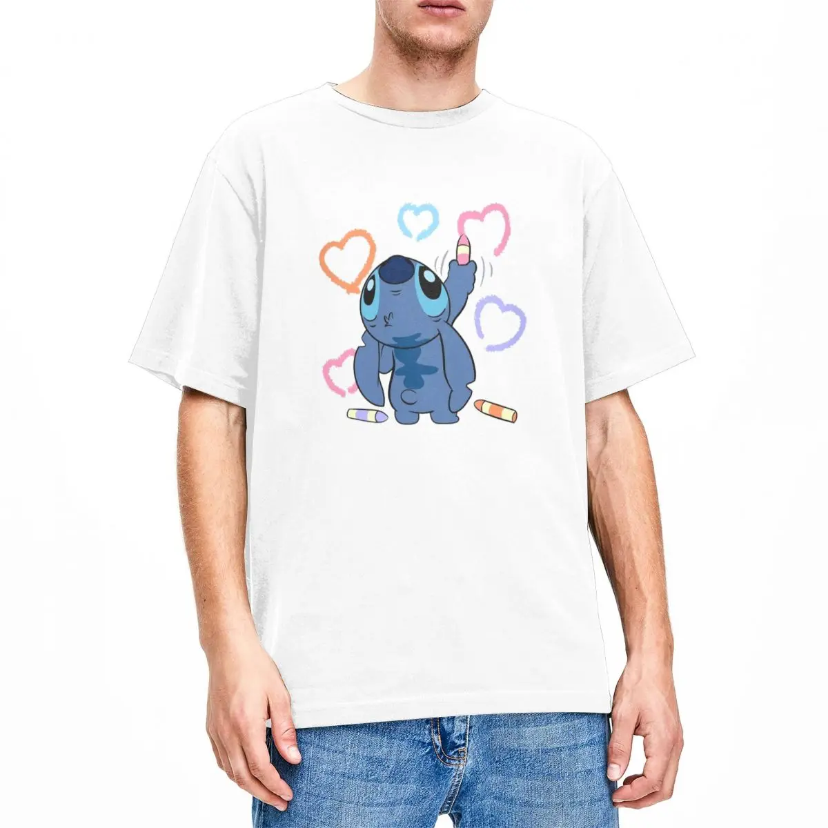 تي شيرتات تلوين غرزة للرجال والنساء إكسسوارات موضة 100% قطن تي شيرت تي شيرت ملابس مطبوعة #4