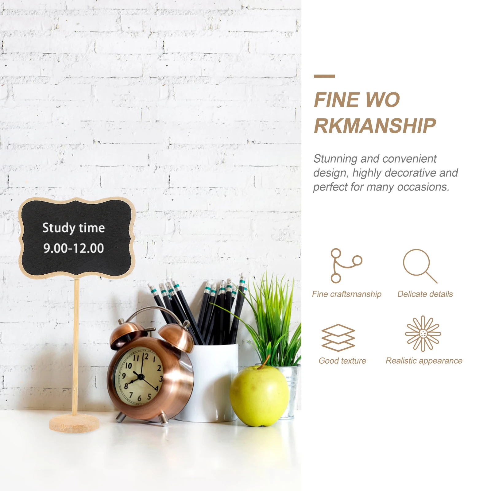 10 pz Mini Segno In Legno Mini Lavagna Segni Decor Cancellabile Riutilizzabile Home Office Negozio Avviso Lavagna Memo Display