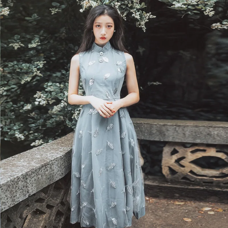 

Hanfu Modern Improved Hanfu Dress Women Summer New Republic of China Style Ancient Style Embroidered Fairy Dress