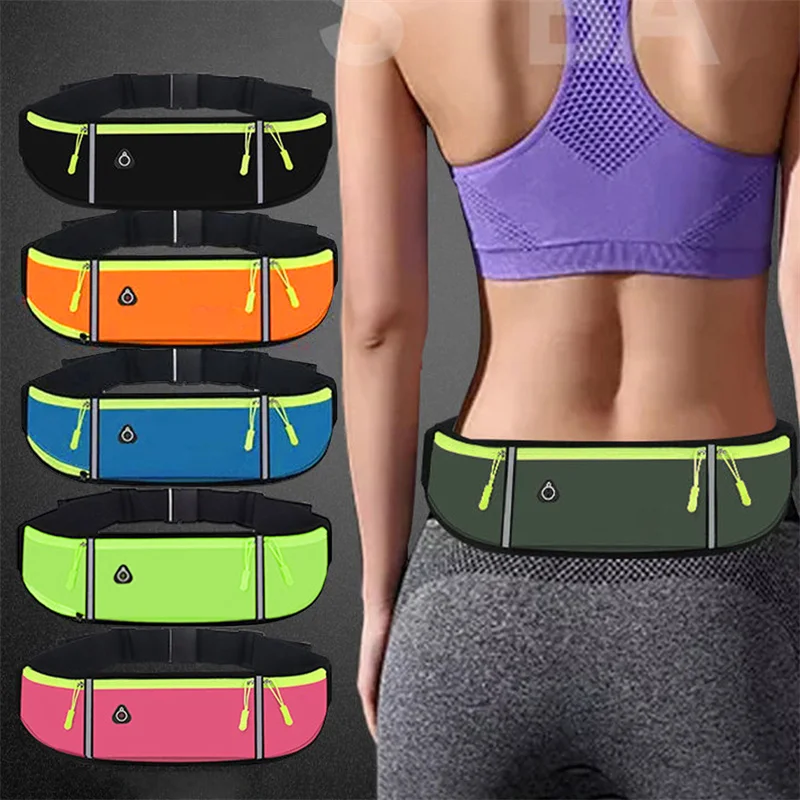 Running Waist Bag Marathon Jogging Bag Men Women Outdoor Riding Fitness With Water Bottle Waterproof Phone Sport Belt Waist Bags