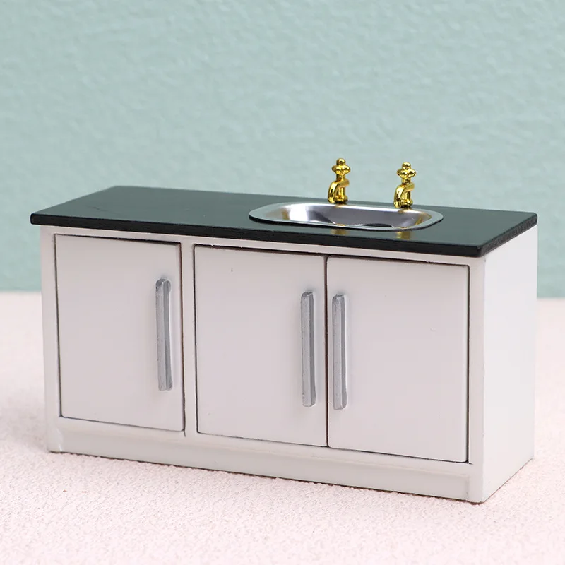 1:12 Mobili da cucina in miniatura Casa delle bambole Piano cottura Lavello Mobili in miniatura Figurine Accessori per casa delle bambole Regali fatti a mano