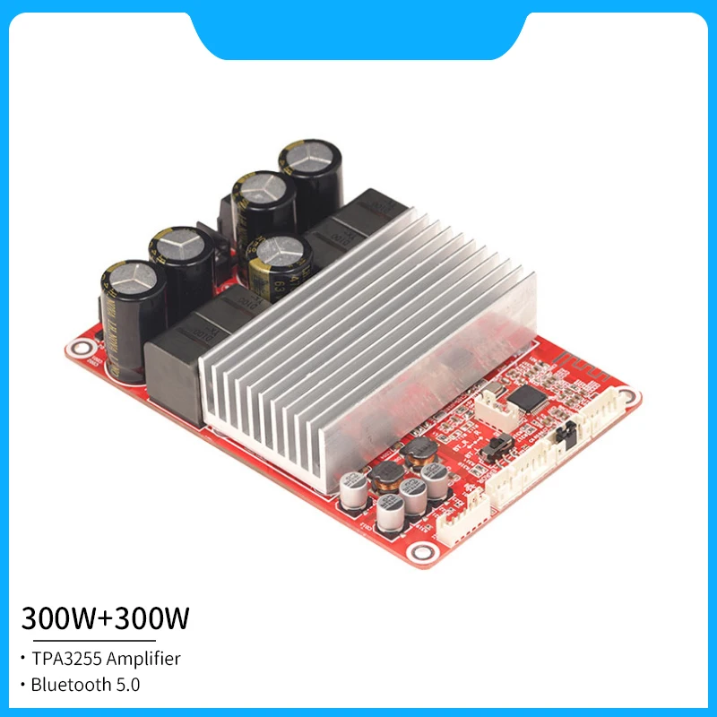 

300W+300W TPA3255 Audio Amplifier with Bluetooth 5.0 Class-D 2.0 Channels High Power HIFI Stereo Sound Amplifiers Board