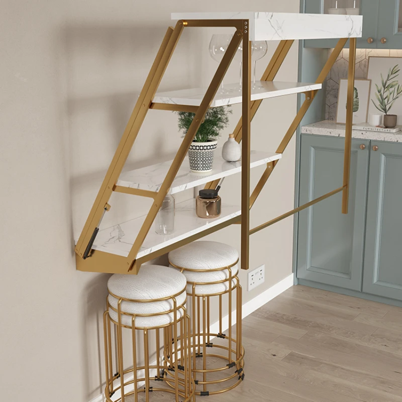 

Multi functional wall folding dining wall storage rack does not take up space for table hanging