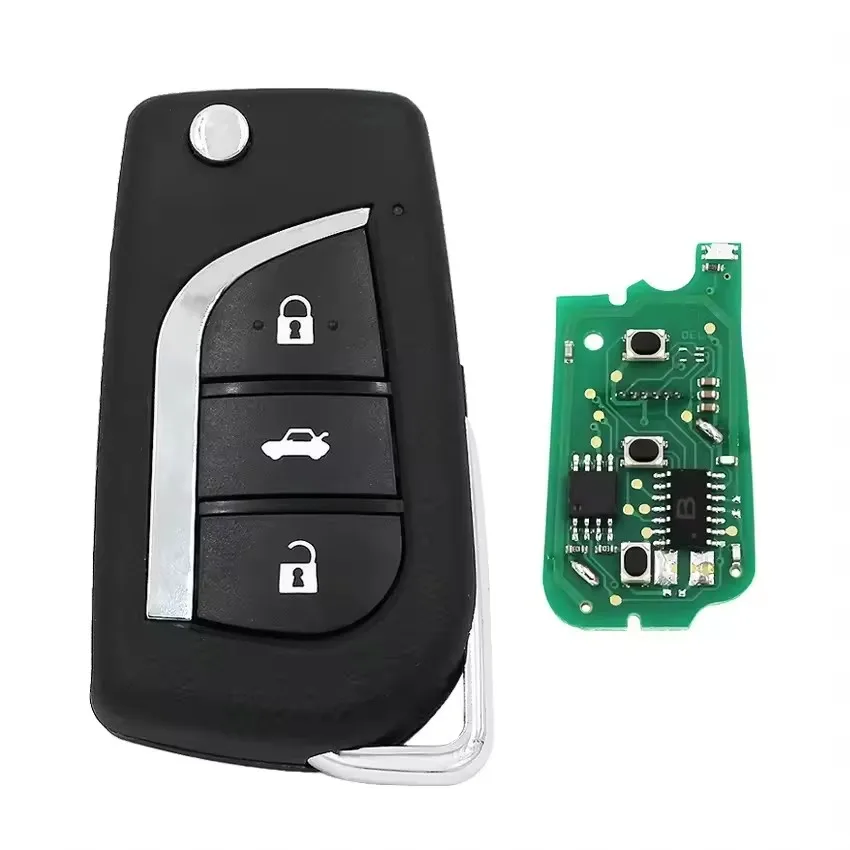 KEYECU Replacement New Upgraded Remote Key Fob 433MHz 4C for Toyota Yaris Avensis Corolla Carina P/N: 89071-0D010 + TOY47 blade