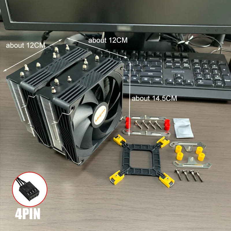 X99 CPU Air-cooled Cooler 6 Heatpipes PC Processor 120MM Ventilador For Intel LGA 1366 1151 1155 1200 1700 2011 X79 AMD AM3 AM4