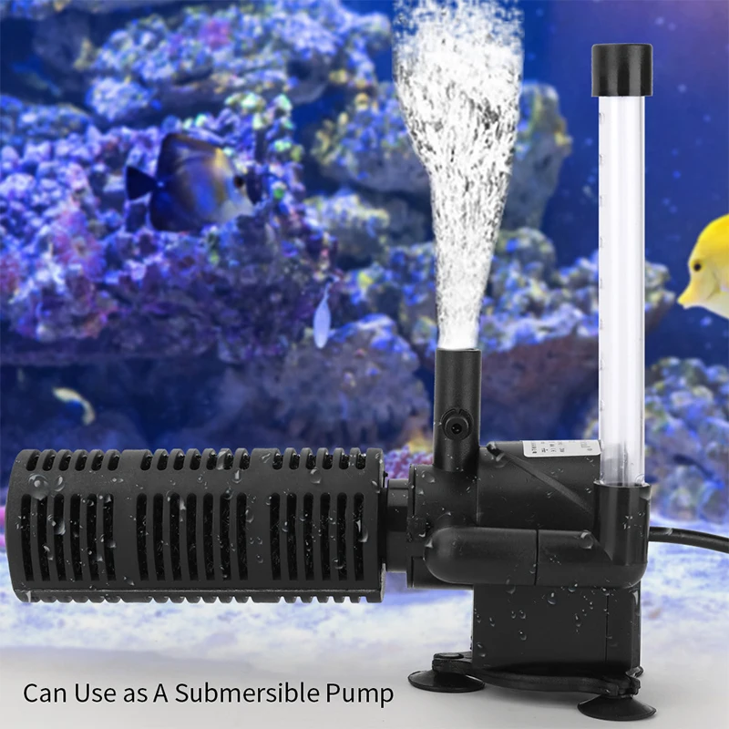 3-in-1 stille beluchting waterzuiveraar Interne pomp Aquariumfilter met duikvermogen Zuurstof dompelbare waterzuiveraar