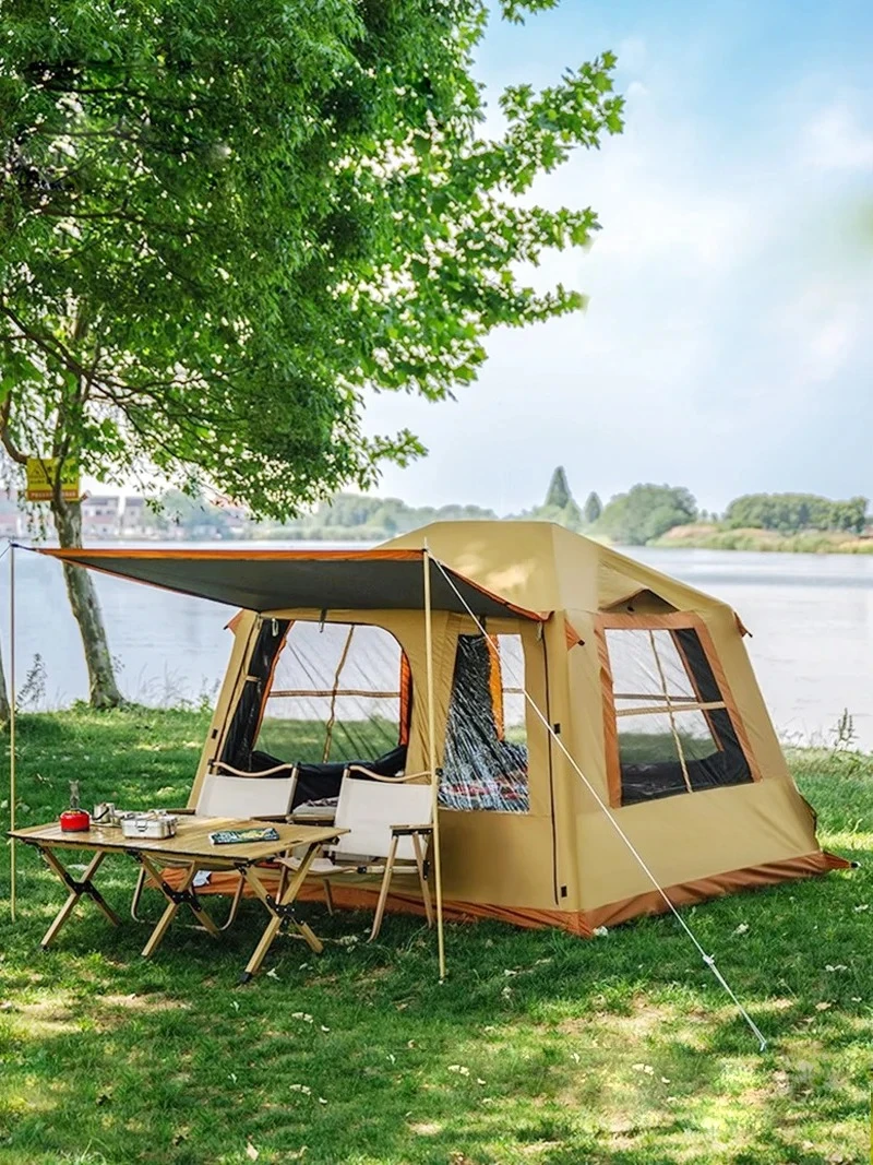 Camping Cabin Air Tent 4-6 People Portable Waterproof Family Hiking Tent Traveling Air Inflatable Tent Large Air House
