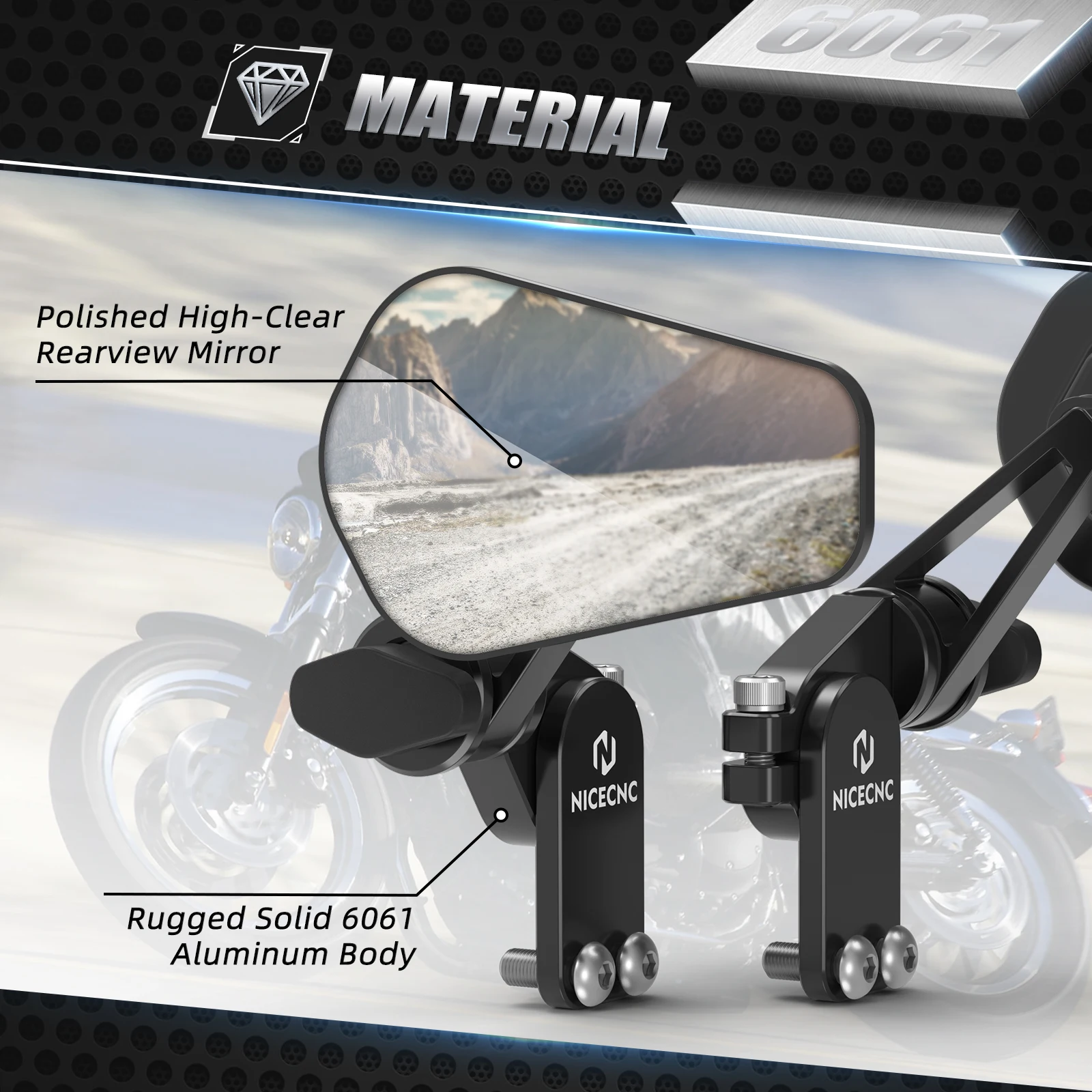 NICECNC Handschutz-Schnellspiegel für KTM Yamaha Honda Bmw Kawasaki Suzuki Triumph Aprilia Ducati Husqvarna Cfmoto Benelli – Detail 7