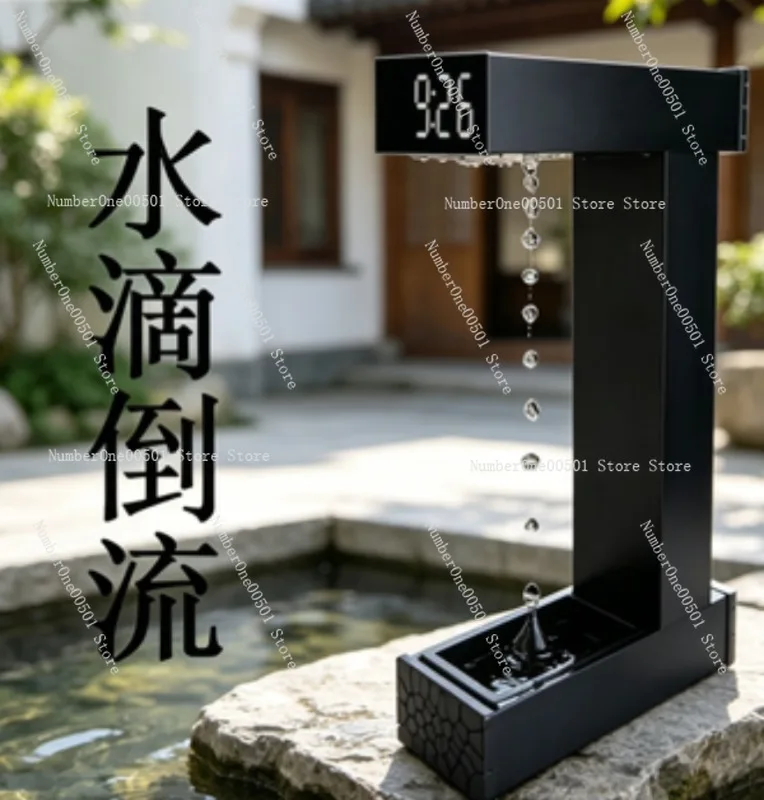 Anti Gravity Hourglass Floating Water Drop Desk Decor Office Stress Relief Creative Science