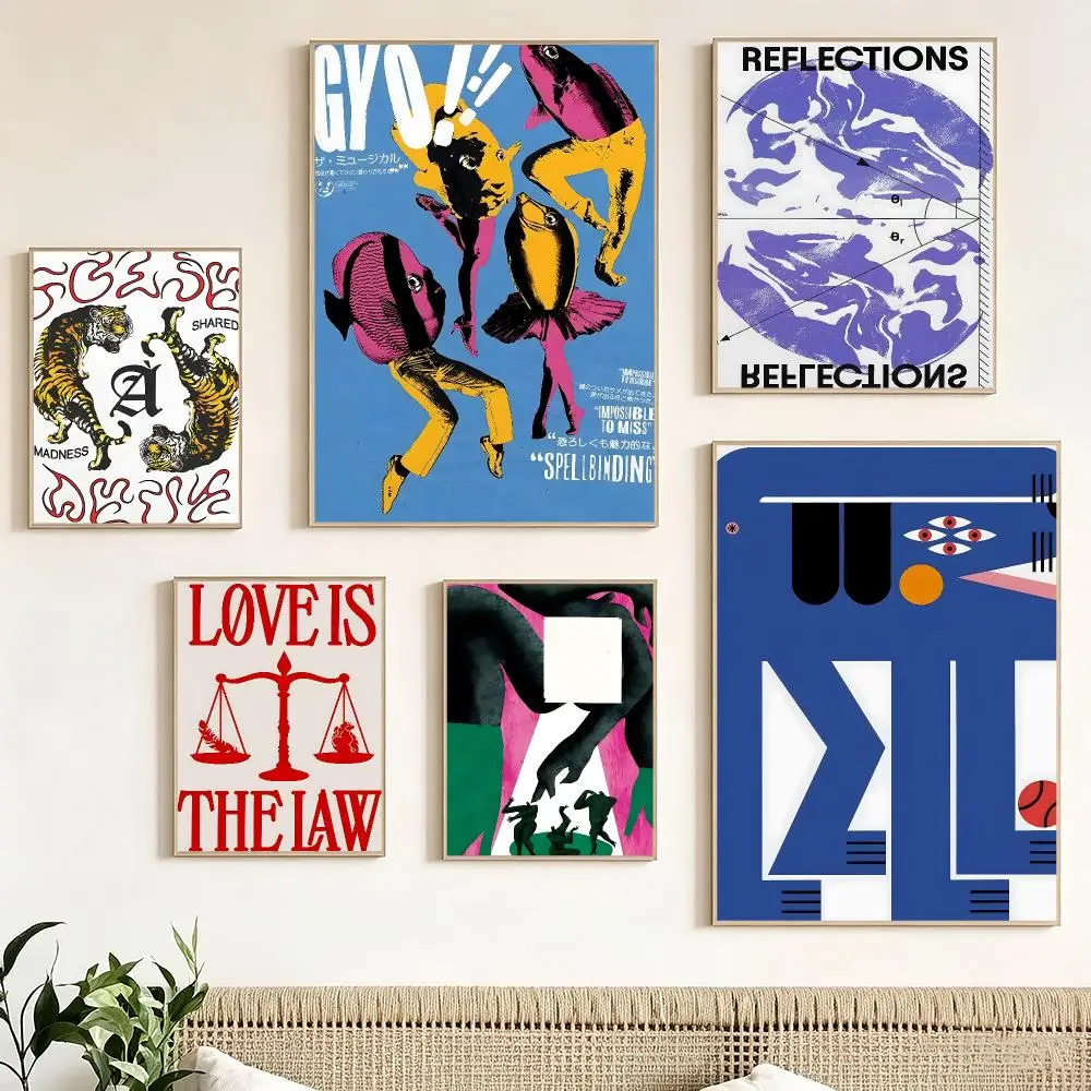 Classic Abstract Art PosterS Poster impermeable para el hogar sala de estar dormitorio bar decoracion estetica
