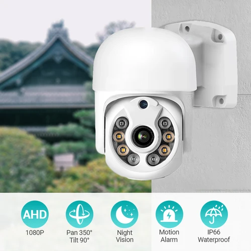 Imagen 2 del producto Hamrolte HD 1080P AHD Mini cámara domo de velocidad lente de 3,6 MM 30M IR visión nocturna IP66 cámara impermeable al aire libre vigilancia CCTV