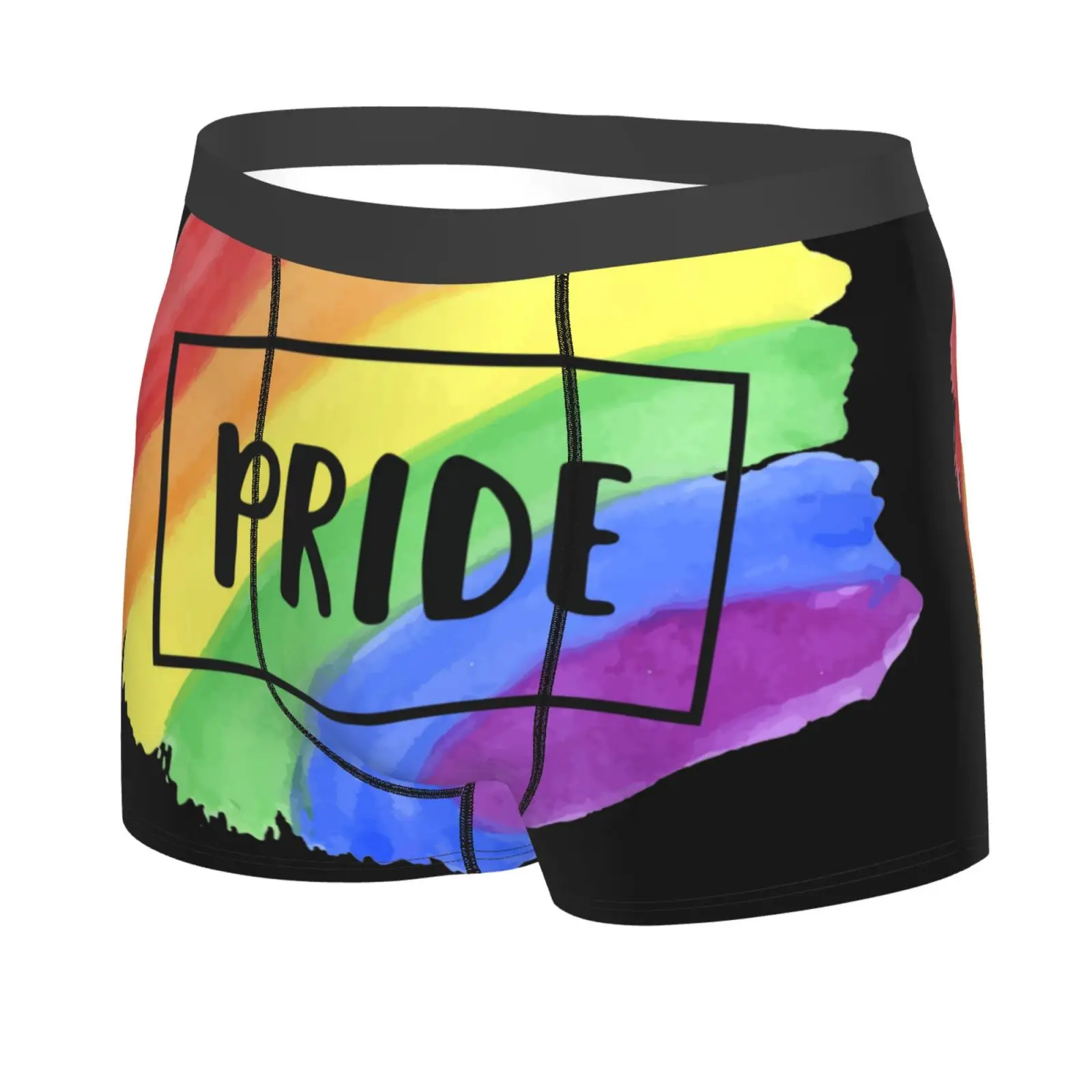 Creative Rainbow Print Men Printed Boxer Briefs Underwear Highly Breathable Boxer Shorts Panties Breathable Underpants for Homme
