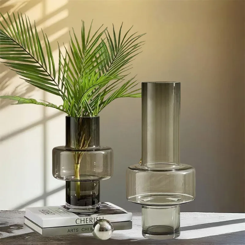 Glass vase ornament dining table living room flower arrangement impression dried flower style home creative model room