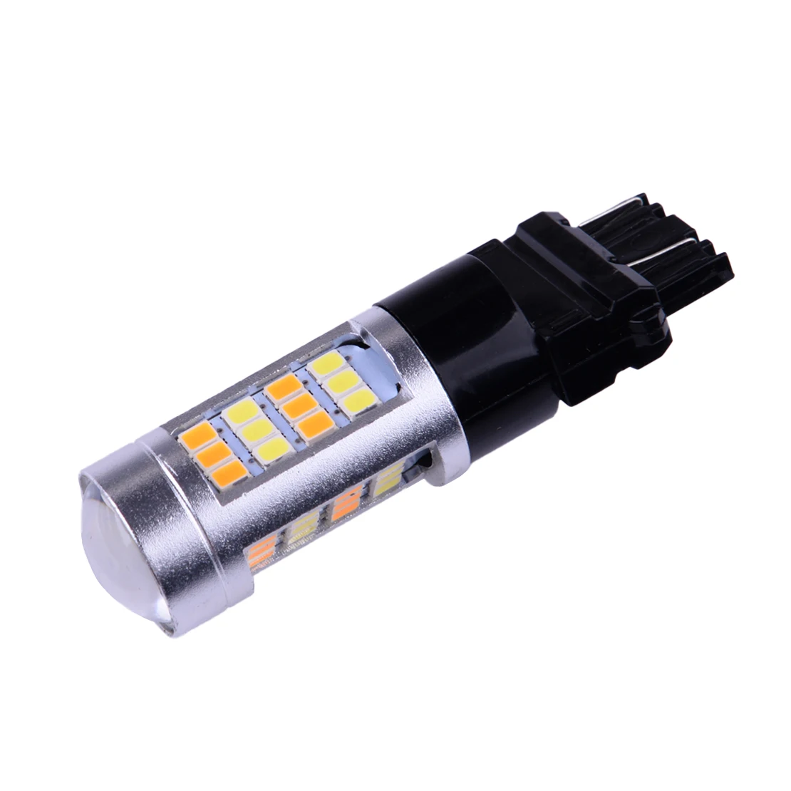 4pcs/Set Error Free White Amber 3157 LED Switchback DRL Turn Signal Parking Light Bulbs DC 12V High Quality
