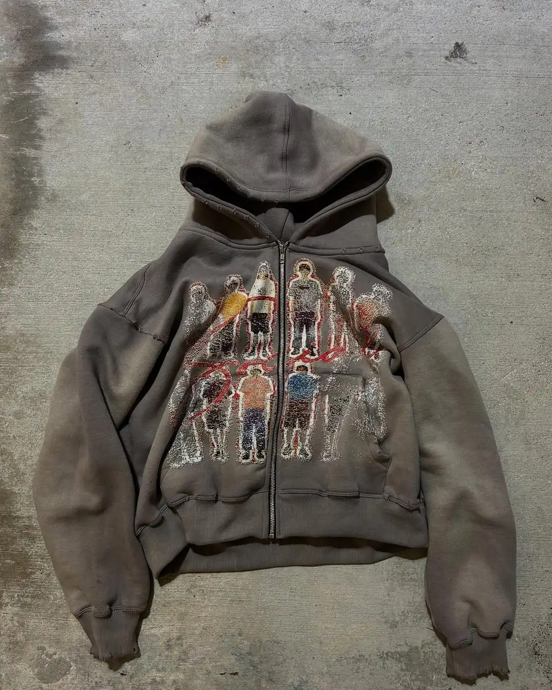 

Large Size Retro Sketch Print Hooded Jacket 2025 New Style for Men and Women Loose Casual Harajuku Y2k Clothes Zip Up Hoodie