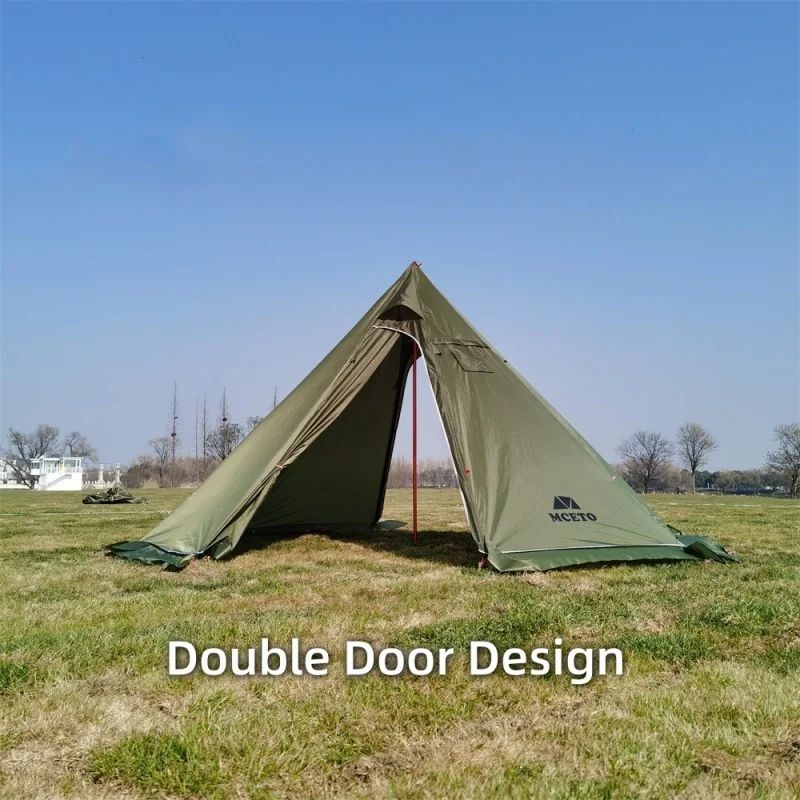 خيمة هرمية خارجية خفيفة للغاية مع تنورة ثلجية ، خيمة حقائب ظهر للتخييم قابلة للطي ، مدخنة شتوية لشخص واحد-2 شخص ، 320 برو #3