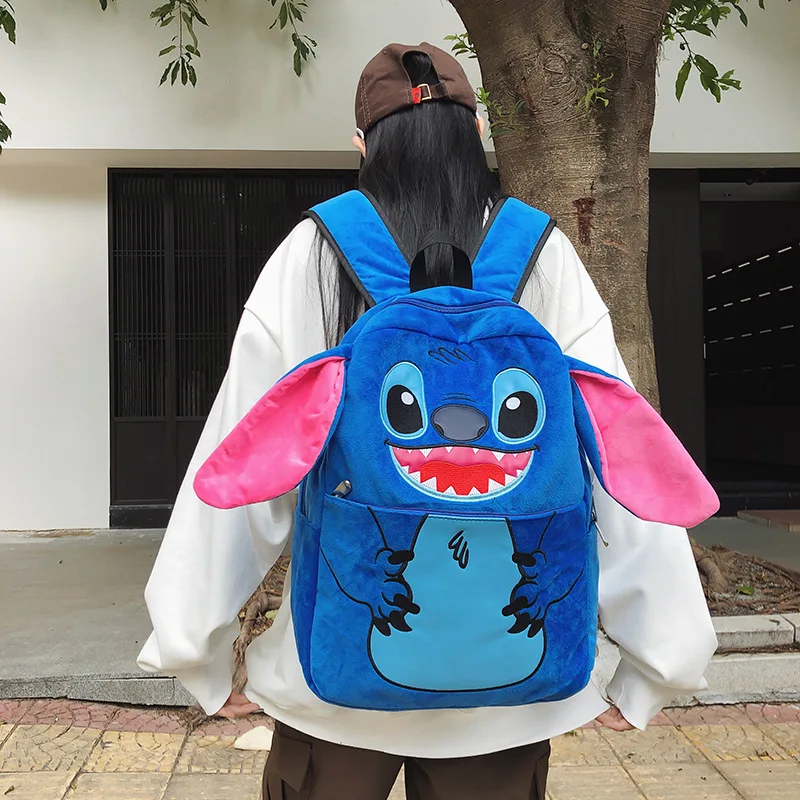 Cute Cartoon Anime Stitch New School Bag for Primary School Boys and Girls Shoulder Bag