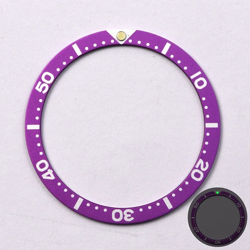

HEIMDALLR 31.5-38mm Hardened Aluminium purple Bezel Insert For NH35 NH36 Movement Dive Watch Automatic Watch C3 Super Luminous